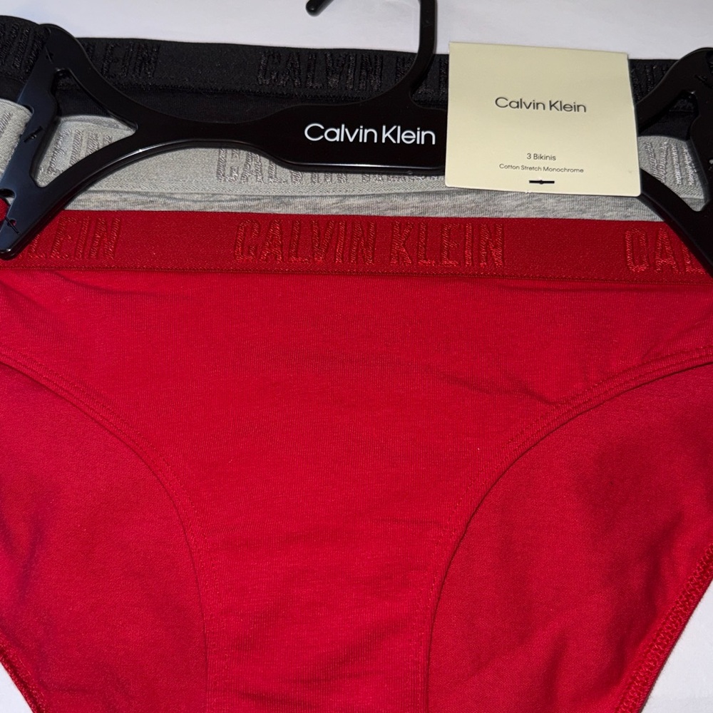 Calvin Klein three pack cotton bikini panties, new